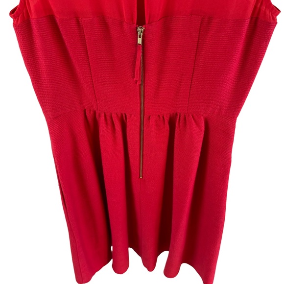 Maeve Anthropologie Sleeveless Red Lattice Neck Cotton Blend Midi Dress - Picture 4 of 15